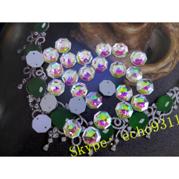 Hexagon Shape Sew on Loose Glass Stones for Clothing (DZ-1189)